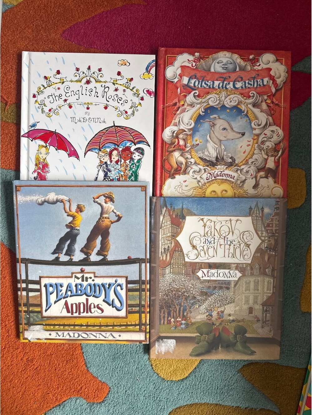 Madonna Children Book Lot 4 Hardcover English Roses Peabodys Apples Yakov Casha